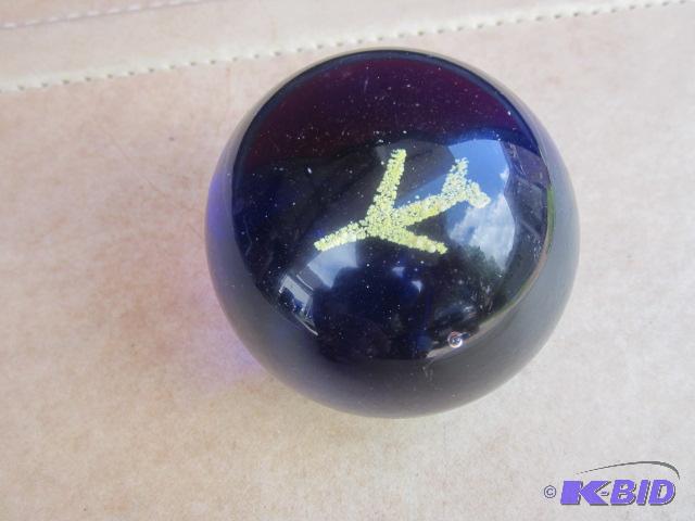 3 inch blue with yellow airplane inside, pape...