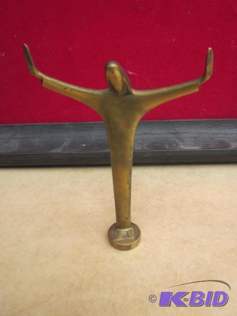 5 inch solid brass Jesus statue, marked Hong ...