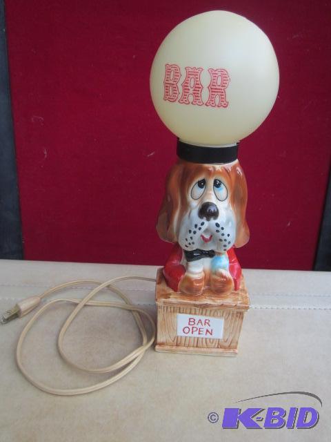 Droopy Dog ceramic Bar lamp with globe light,...