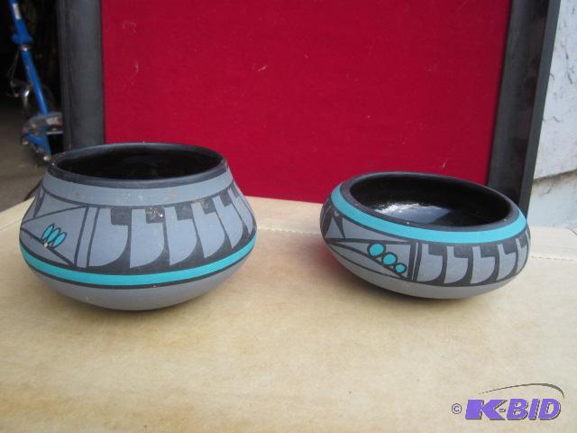 Pair of Kopa, hand signed and hand painted, A...