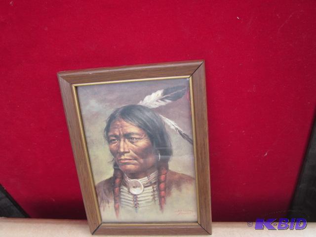 Vintage Native Chief print, by Bill Hampton, ...