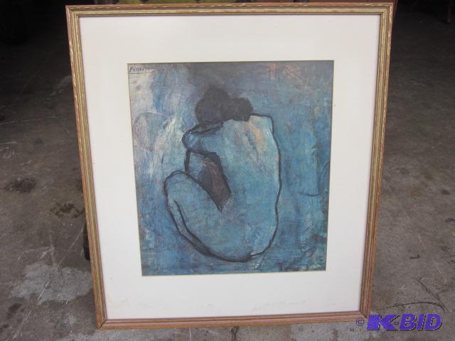Mid Century 15 inch x 17 inch Picasso framed ...