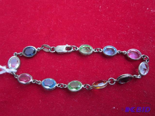 Antique stones and sterling bracelet.&nbsp...
