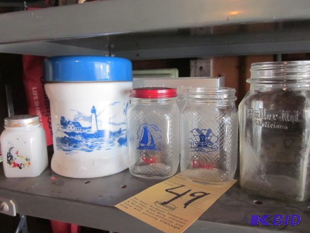 Lot of (5) vintage glass cannisters.&nbsp...