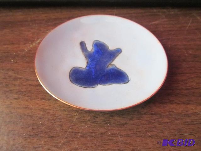 Small Mid Century enamel over copper plate, h...