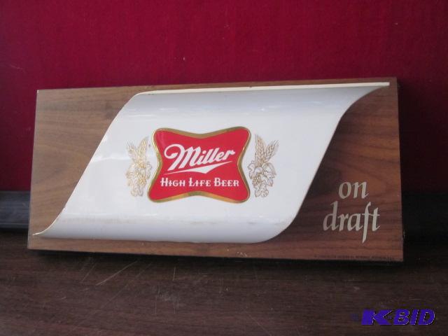 13 inch x 7 inch Miller High Life plastic adv...