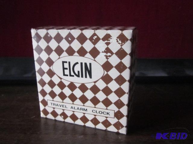 Elgin #8822 color black travel alarm clock, i...