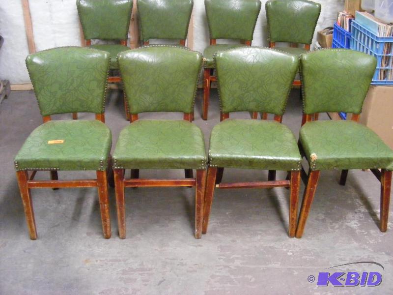 4 Green Wooden Chairs