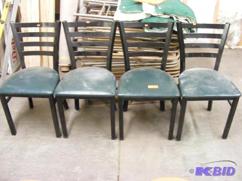 4 Metal Green Chairs