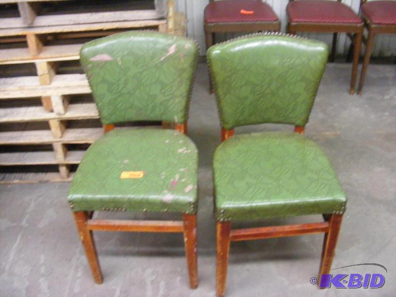 4 Green Wooden Chairs
