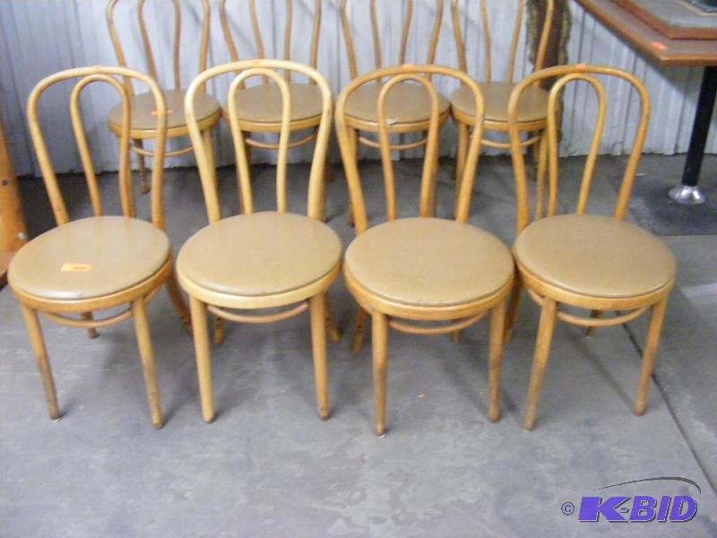 4 Tan Wooden Chairs