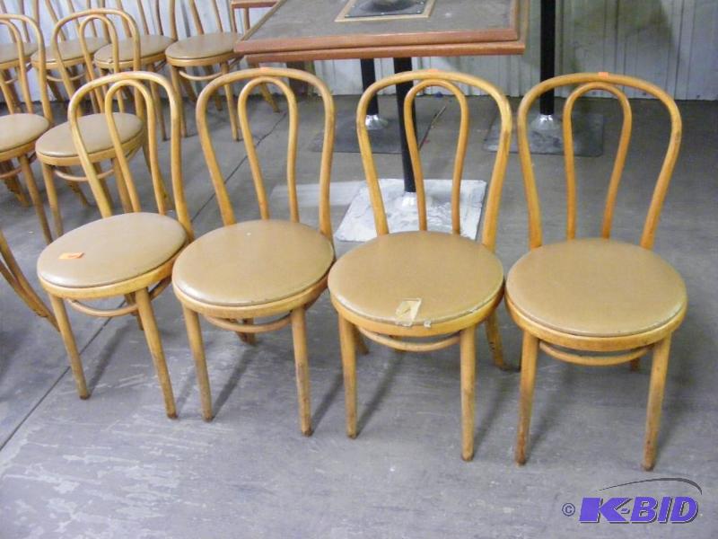 4 Tan Wooden Chairs