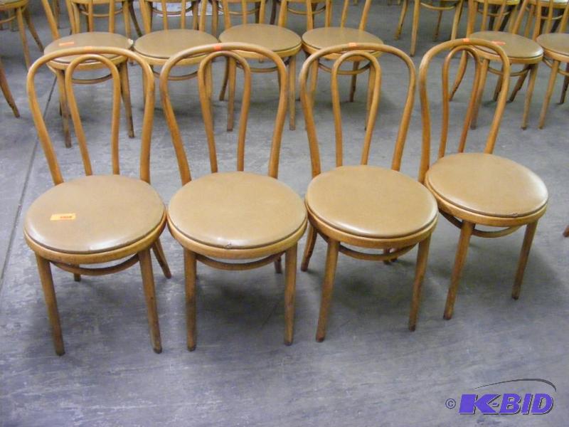 4 Tan Wooden Chairs