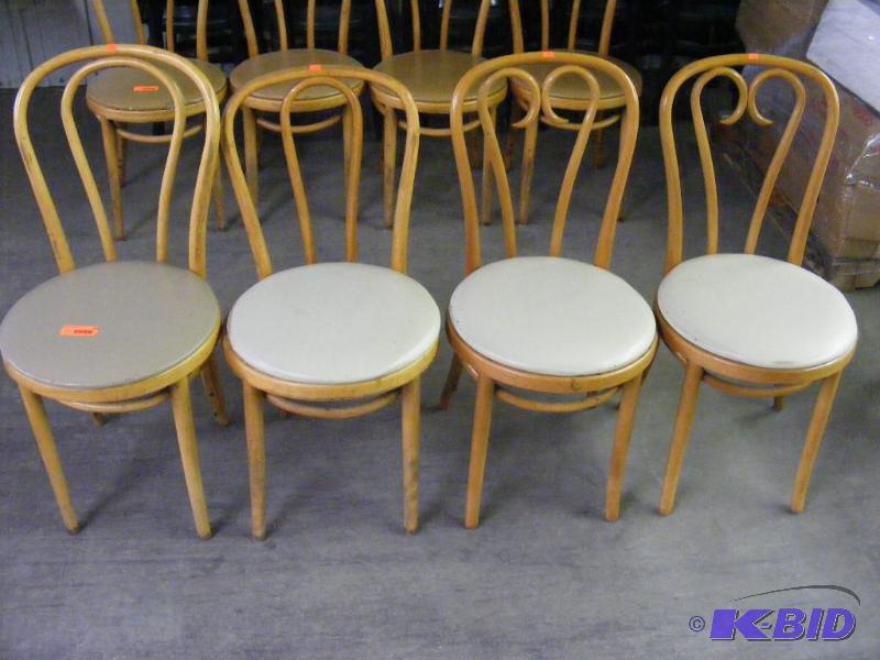 4 Tan Wooden Chairs