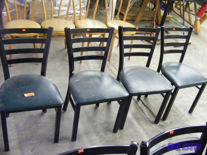 4 Green Wooden Chairs