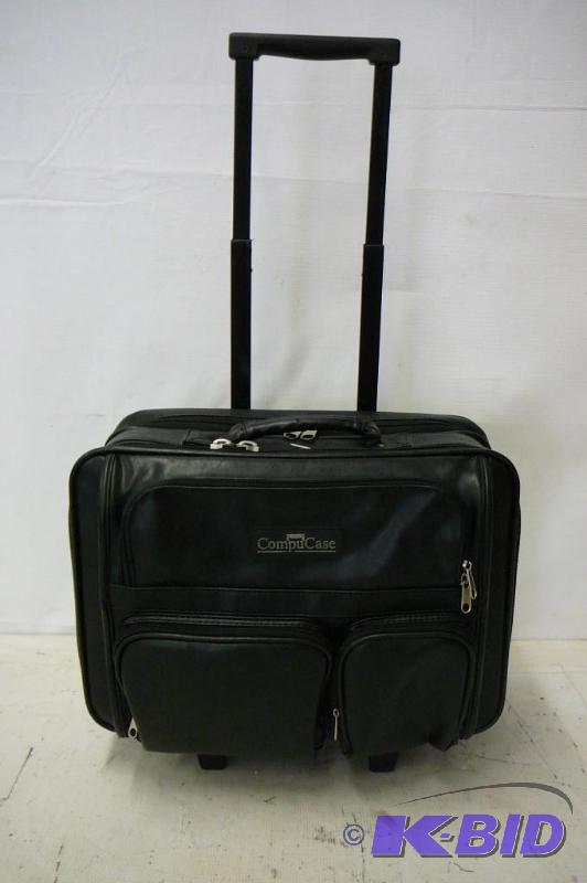 Leather computer case with wheels &amp adjus...