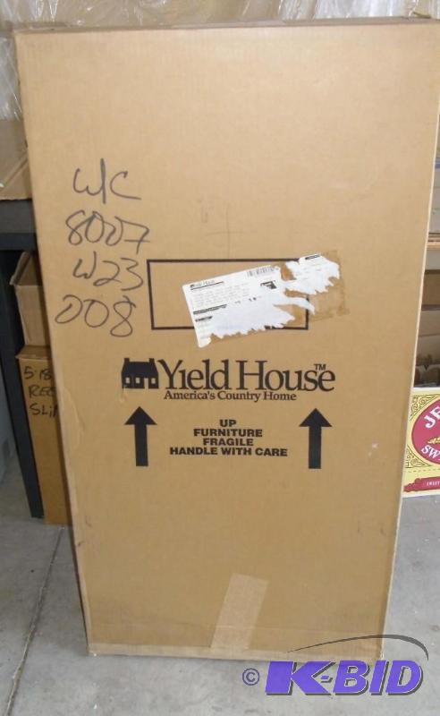 lot 20020 image: Lot 3 Yield House Barrister Glass Front Pine Bookcase Kit in Box Unassembled
