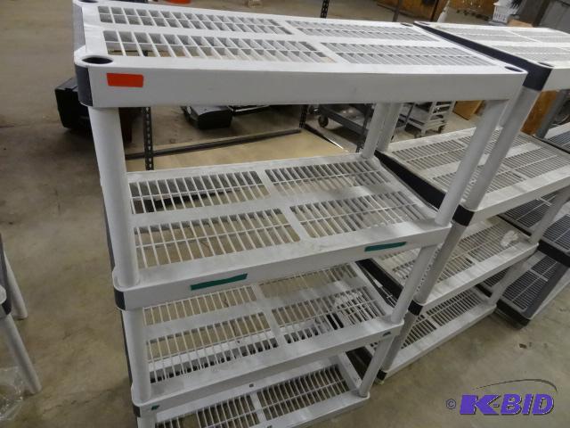 lot 102 image: Plastic Shelving Unit. 36 x 18 x 56...