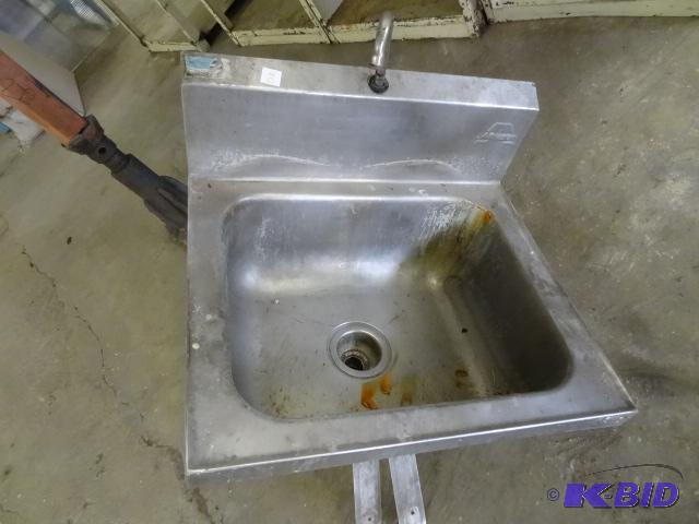 lot 132 image: NSF Stainless Hand Wash Sink...