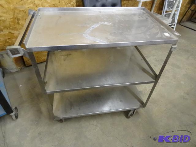 lot 155 image: Stainless Cart 36 x 21 x 37...