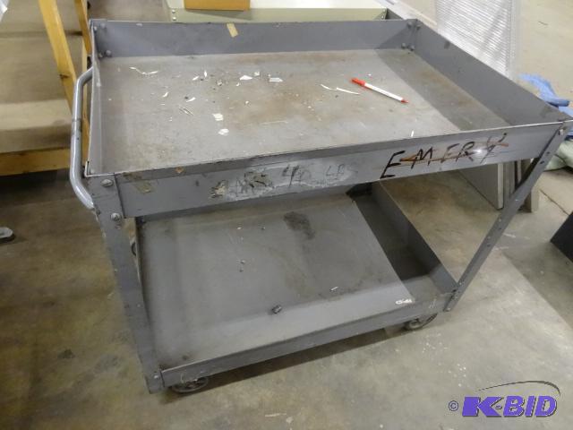 lot 167 image: Metal Cart on Wheels 24 x 36 x 32...