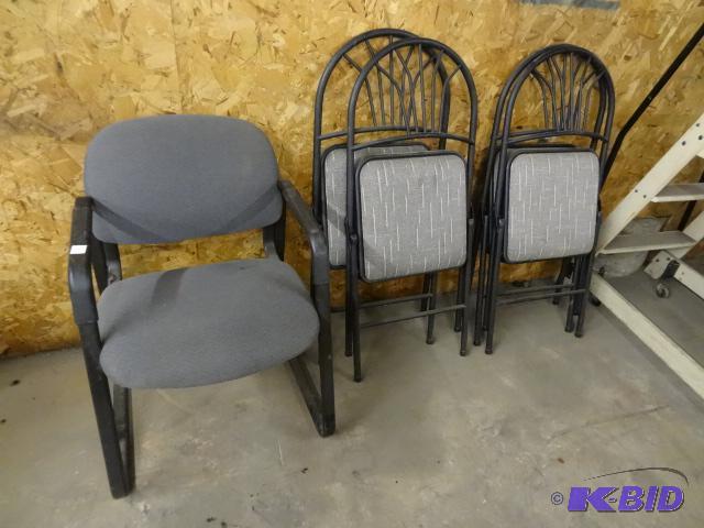 lot 17 image: Metal Framed Stationary Chair...
