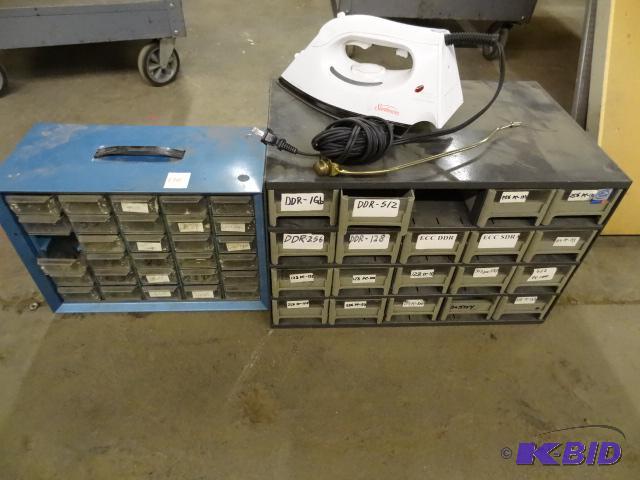 lot 170 image: 2 Hardware Cabinets and a Sun Beam Iron...