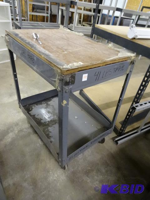 lot 187 image: Metal Shop Cart 21 x 28 x 32...