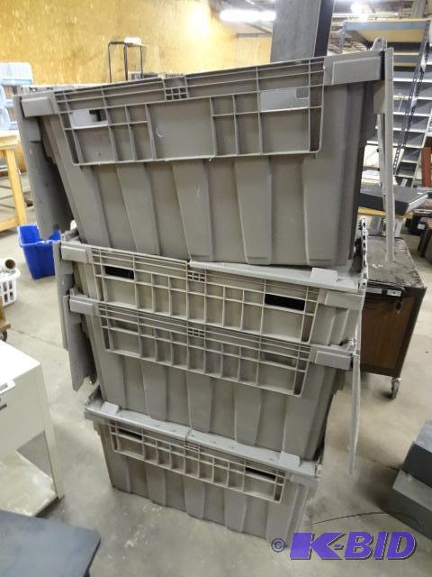 lot 193 image: 4 Large Tubs with Lids 34 x 24 x 19...