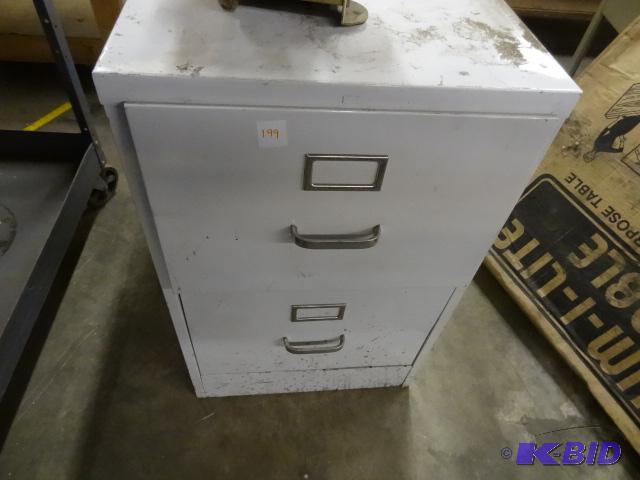 lot 199 image: 18" Metal 2 Drawer File Cabinet...