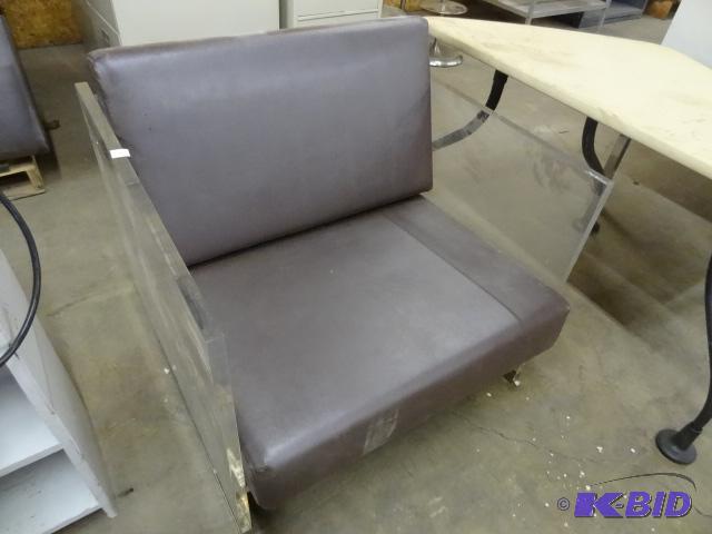 lot 20 image: Plexiglass Chair with Removable Cushions. The...