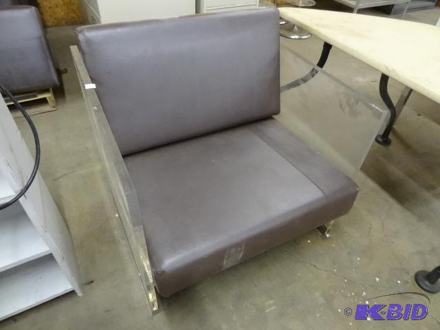 lot 25 image: Plexiglass Chair with Removable Cushions. The...