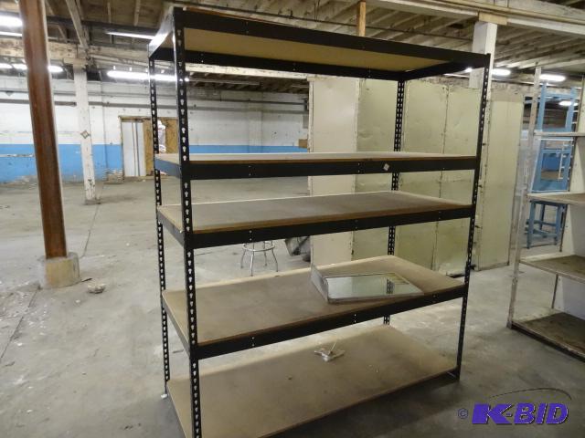 lot 51 image: 5 Tier Shelving Unit Slide and Lock. 72 x 30 ...
