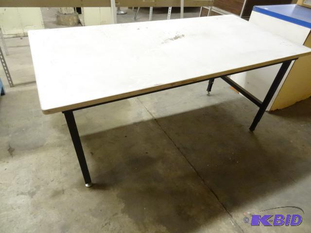 lot 58 image: Metal Framed Table. 68 x 33 x 33...
