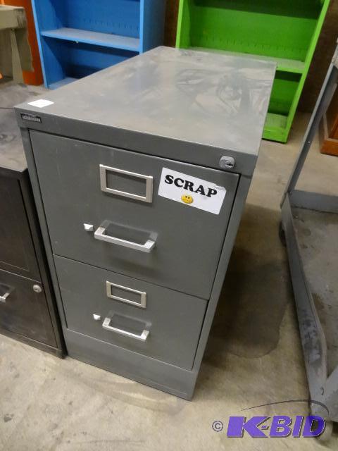 lot 64 image: 15" Metal 2 Drawer File Cabinet...
