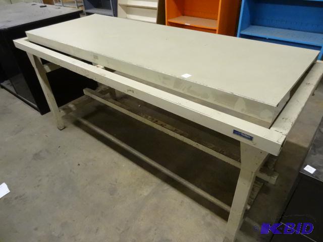 lot 66 image: Metal Framed Bench with Out a Top. Includes a...