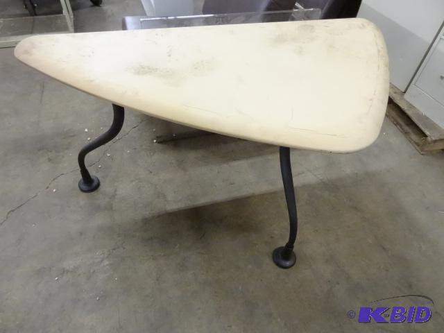 lot 70 image: Triangle Shaped Tables Top is Dirty. 28 x 54 ...