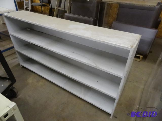 lot 72 image: Wood Shelving Unit. 61 x 12 x 33...
