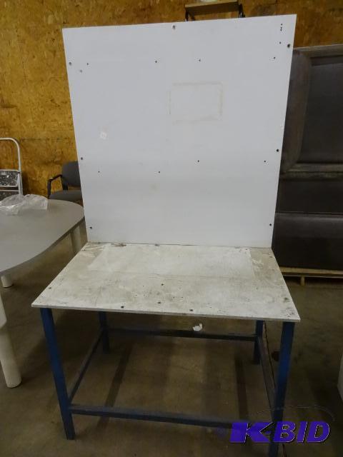 lot 73 image: Metal Framed Bench. Poly Top and Backing. 38 ...