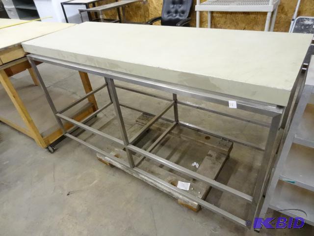 lot 76 image: Stainless Table. Sheet Metal Top. 68 x 26 x 3...