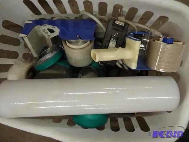 lot 79 image: Tub with Outlet Strips. Shrink Wrap, Packing ...