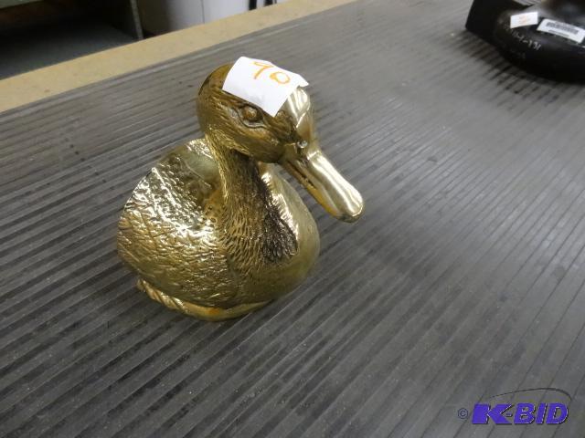 lot 90 image: Brass Duck Book End...