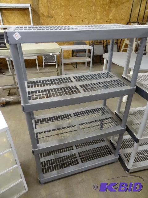 lot 98 image: Plastic Shelving Unit. 36 x 18 x 56...