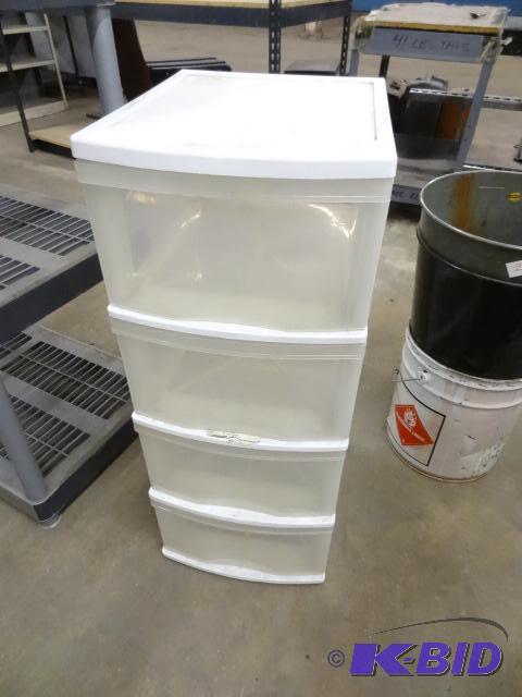 lot 99 image: 4 Drawer Plasstic Bin Unit...