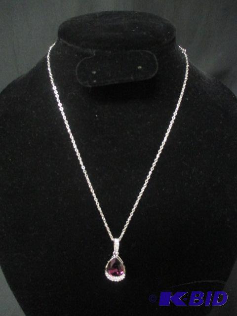 lot 12 image: Brand New Swarovski Elements Purple Crystal Necklace