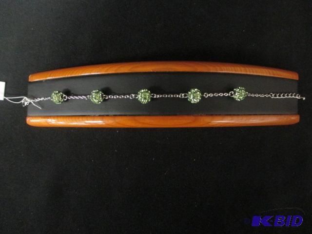 lot 16 image: Brand new Swarovski Crystal Green Bracelet Costume Jewelry