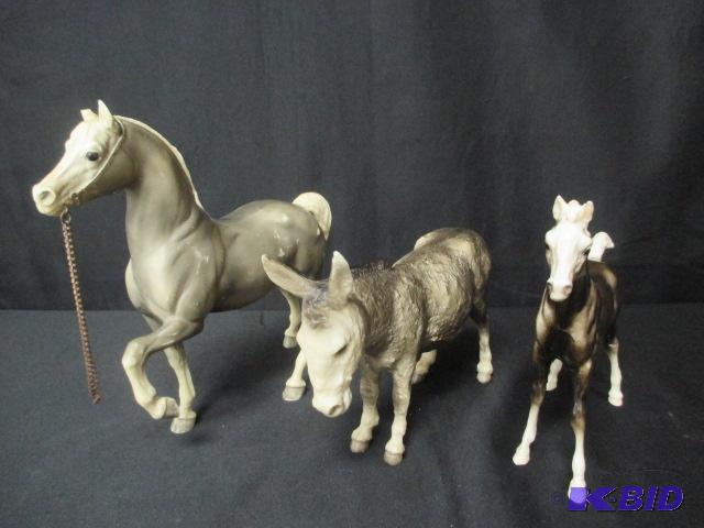 lot 33 image: Lot of 3 Breyer Horses Donkey Mule