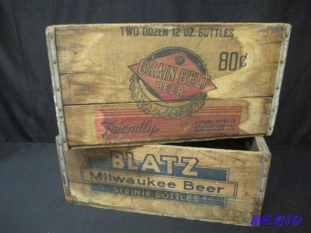 Antique BLATZ Wood Beer Crate Case Box