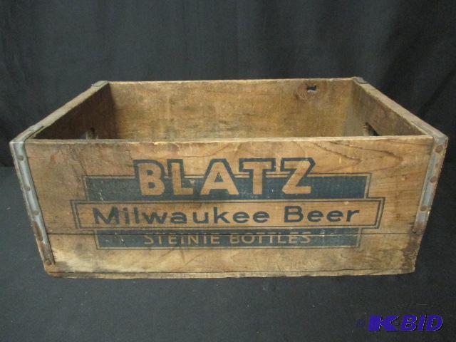 Antique BLATZ Wood Beer Crate Case Box