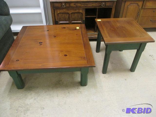 lot 57 image: Matching Wood Coffee and End Table